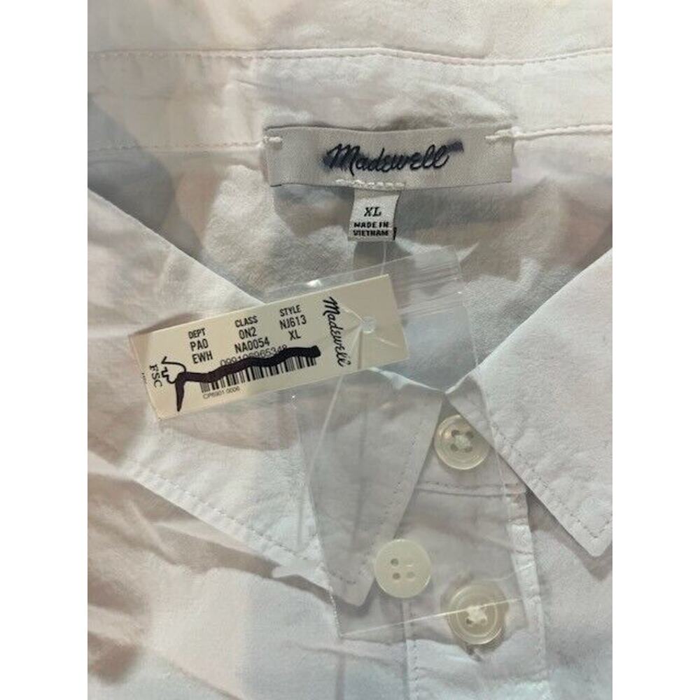 Madewell Womens Ex-Boyfriend Shirt Poplin Supercrop White NJ613 Size XL NEW - Picture 5 of 9